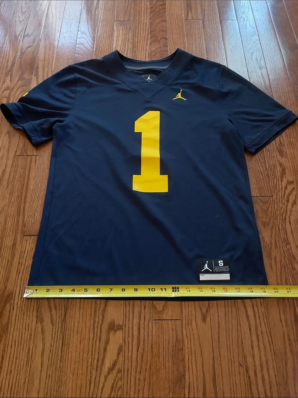 Jordan Michigan Wolverines Navy Blue Dri Fit Number 1 Jersey Sz S
